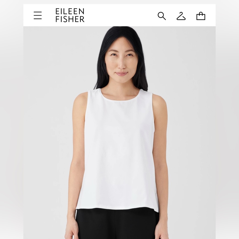 Eileen Fisher White Sleeveless Top